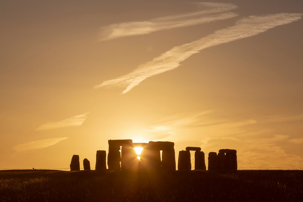 An image of the sunrise over Stonehenge